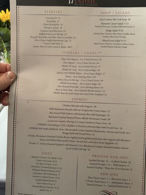 Menu photo 2 17 Prime Steakhouse Charleston, SC Menu photo 2 17 Prime Steakhouse Charleston, SC
