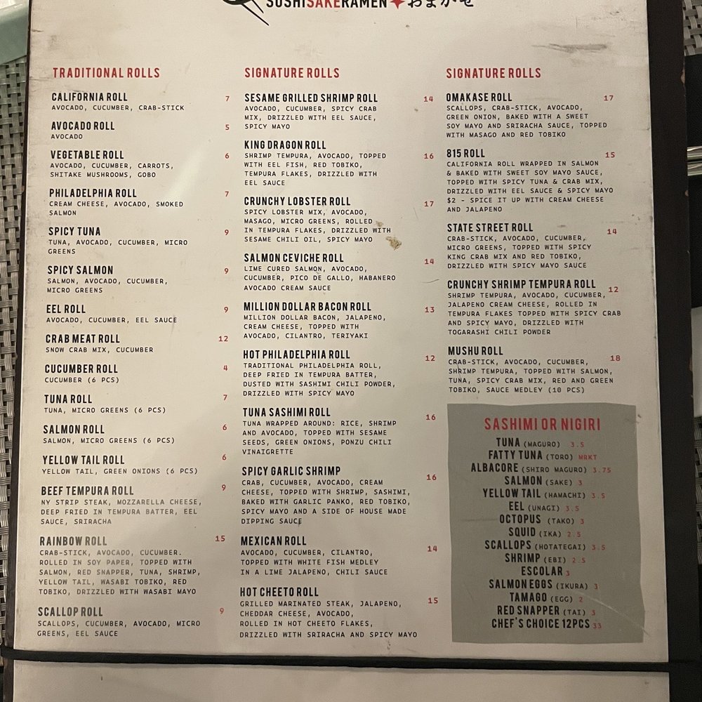 Omakase - Sushi menu - Sushi Bars Near Me - Rockford, Illinois Omakase - Sushi menu - Sushi Bars Near Me - Rockford, Illinois