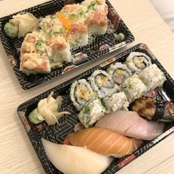 Sushi Bori - Top: Akita Roll   Bottom: Sushi Combo with spicy yellowtail roll (so good!!)