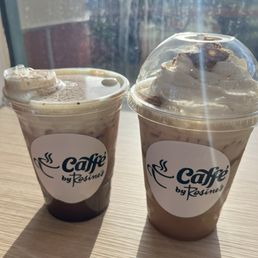 Chocolate banana cloud & cookie butter latte