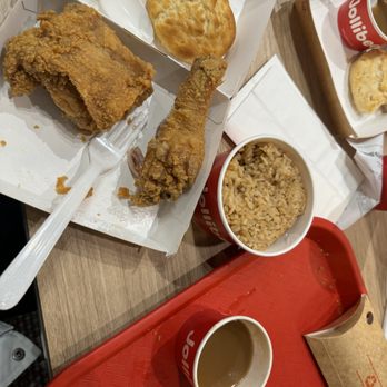 Jollibee - 2-piece chicken joy with adobo fried rice and gravy. - Filipino Near Me - Chantilly, Virginia