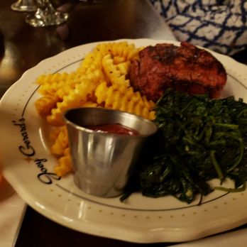 Joey Gerard's - A Bartolotta Supper Club - Steak with spinach and fries - Steakhouses Near Me - Greendale, Wisconsin Joey Gerard's - A Bartolotta Supper Club - Steak with spinach and fries - Steakhouses Near Me - Greendale, Wisconsin