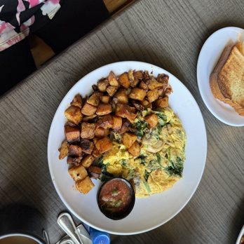 Off Street Cafe - Spinach & Mushroom omelette - American Near Me - Cerritos, California Off Street Cafe - Spinach & Mushroom omelette - American Near Me - Cerritos, California