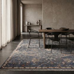 Cyrus Artisan Rugs - Dining Room Photo AKWL-2125 Indigo - Espresso