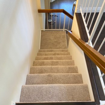 Diamond Flooring - After (looking down from the top of the stairs) - Flooring Near Me - Diamond Bar, California