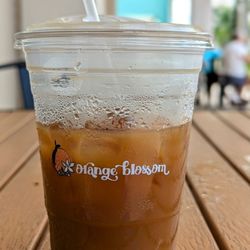 Bourbon cold brew with a splash of vanilla and oat milk.