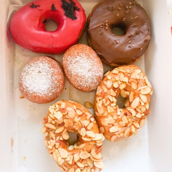 Dough - Hibiscus, Choco Nibs, Nutella- filled and Dulce de Leche. Yum! - Desserts Near Me - New York, New York