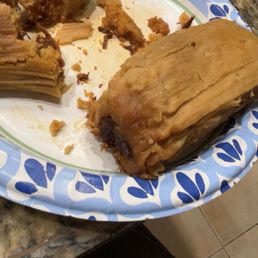 Red beef tamales dry masa. Very little meat. Red beef tamales dry masa. Very little meat.