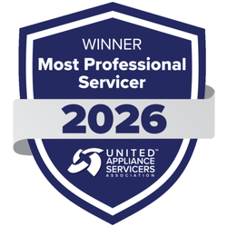 Appliance Works was honored with the Most Professional Servicer Award by the United Appliance Servicers Association in 2026.