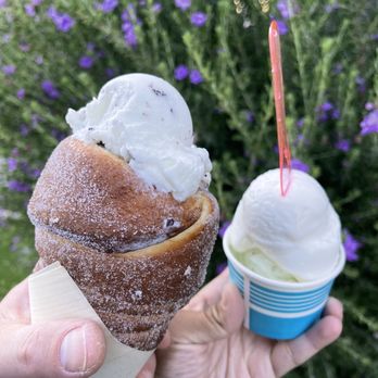 Unique Pastry Factory - Mint chip in a cinnamon chimney cone and two scoops in a cup, my favorite elderflower and yummy mojito! - Gelato Near Me - Temecula, California Unique Pastry Factory - Mint chip in a cinnamon chimney cone and two scoops in a cup, my favorite elderflower and yummy mojito! - Gelato Near Me - Temecula, California