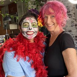 Skin Tight Body Art - Me and artist!