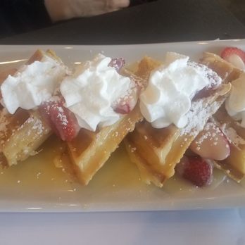 Eggspectation - Strawberry salted caramel waffles...added whipped cream - Bars Near Me - Richmond, British Columbia Eggspectation - Strawberry salted caramel waffles...added whipped cream - Bars Near Me - Richmond, British Columbia