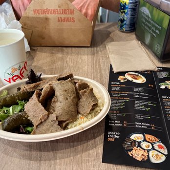 Yafa Hummus - Bowl- White rice, Gyro, Dolma - Mediterranean Near Me - Dublin, California