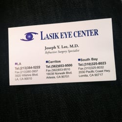 Lasik Eye Center - Business card they have two other places !