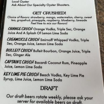 The Back Deck - Crush menu! - Seafood Near Me - Virginia Beach, Virginia The Back Deck - Crush menu! - Seafood Near Me - Virginia Beach, Virginia