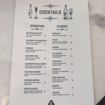 Cafe Belli - Cocktail menu! - Cafes Near Me - Atlanta, Georgia