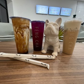 FENG CHA - Forney - From left to right. Dirty boba, dragon fruit, Oreo milk tea. - Bubble Tea Near Me - Forney, Texas