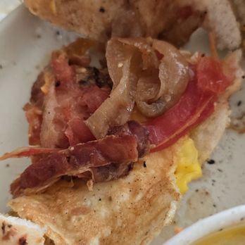 Charleston Bagel - Asked for sausage and was given premade packaged bacon with less than half slice. - Sandwiches Near Me - Mount Pleasant, South Carolina