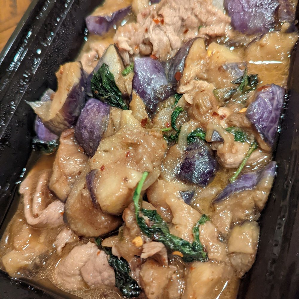 Ruang Thai - My fav, Pad Ma Kya. Eggplant with pork, I skipped the bell peppers. Dec 23rd 2021 - Thai Near Me - Plano, Texas Ruang Thai - My fav, Pad Ma Kya. Eggplant with pork, I skipped the bell peppers. Dec 23rd 2021 - Thai Near Me - Plano, Texas