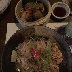 Coconut Bar & Kitchen - Prawn pad Thai and shrimp dumplings