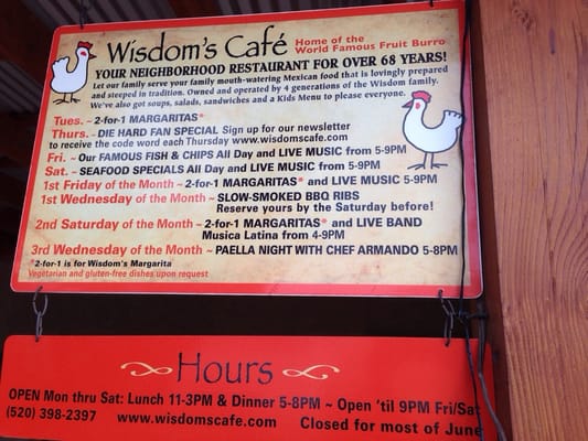 Menu photo 6 Wisdom's Cafe Tumacacori, AZ Menu photo 6 Wisdom's Cafe Tumacacori, AZ