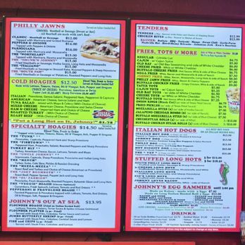 Johnny Longhots Steaks - 8/1/2025 Menu - Cheesesteaks Near Me - Wildwood, New Jersey Johnny Longhots Steaks - 8/1/2025 Menu - Cheesesteaks Near Me - Wildwood, New Jersey
