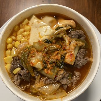 AsUsual Cafe - Kimchi hot pot with good quality beef - Desserts Near Me - Victoria, British Columbia