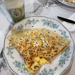 Matcha egg and cheese crepe