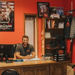 Raw Fitness - Manager Gabe, in the office.