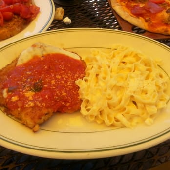Mandola's Italian - Chicken Parmesan with a side of Fettuccine - Italian Near Me - Austin, Texas Mandola's Italian - Chicken Parmesan with a side of Fettuccine - Italian Near Me - Austin, Texas