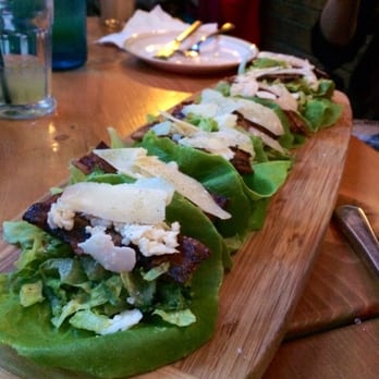 Fonda Lola - Hand held Caesar salad - with Caesar avocado mousse and candied jalapeño bacon - Mexican Near Me - Toronto, Ontario Fonda Lola - Hand held Caesar salad - with Caesar avocado mousse and candied jalapeño bacon - Mexican Near Me - Toronto, Ontario