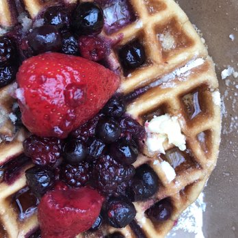 Just Bob. - Belgium Waffle with warm Oregon berries and Maple Syrup - Cafes Near Me - Portland, Oregon Just Bob. - Belgium Waffle with warm Oregon berries and Maple Syrup - Cafes Near Me - Portland, Oregon