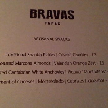 Bravas Tapas - Menu - Spanish Near Me - London, XGL