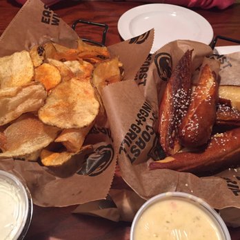 East Coast Wings + Grill - Pub pretzels and freshly sliced potato chips. With ranch and pub cheese - Chicken Wings Near Me - Hickory, North Carolina East Coast Wings + Grill - Pub pretzels and freshly sliced potato chips. With ranch and pub cheese - Chicken Wings Near Me - Hickory, North Carolina