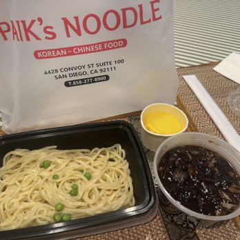 Paik's Noodle - Black bean noodles to go - Korean Near Me - San Diego, California