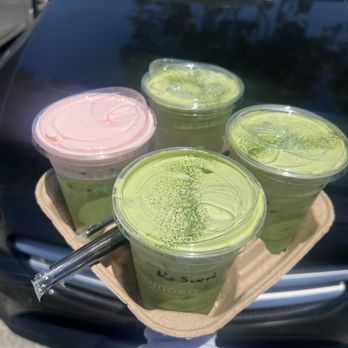 Cafe Momoka - Cherry blossom matcha matcha coconut cloud 2 double matchas - Cafes Near Me - Ontario, California Cafe Momoka - Cherry blossom matcha matcha coconut cloud 2 double matchas - Cafes Near Me - Ontario, California