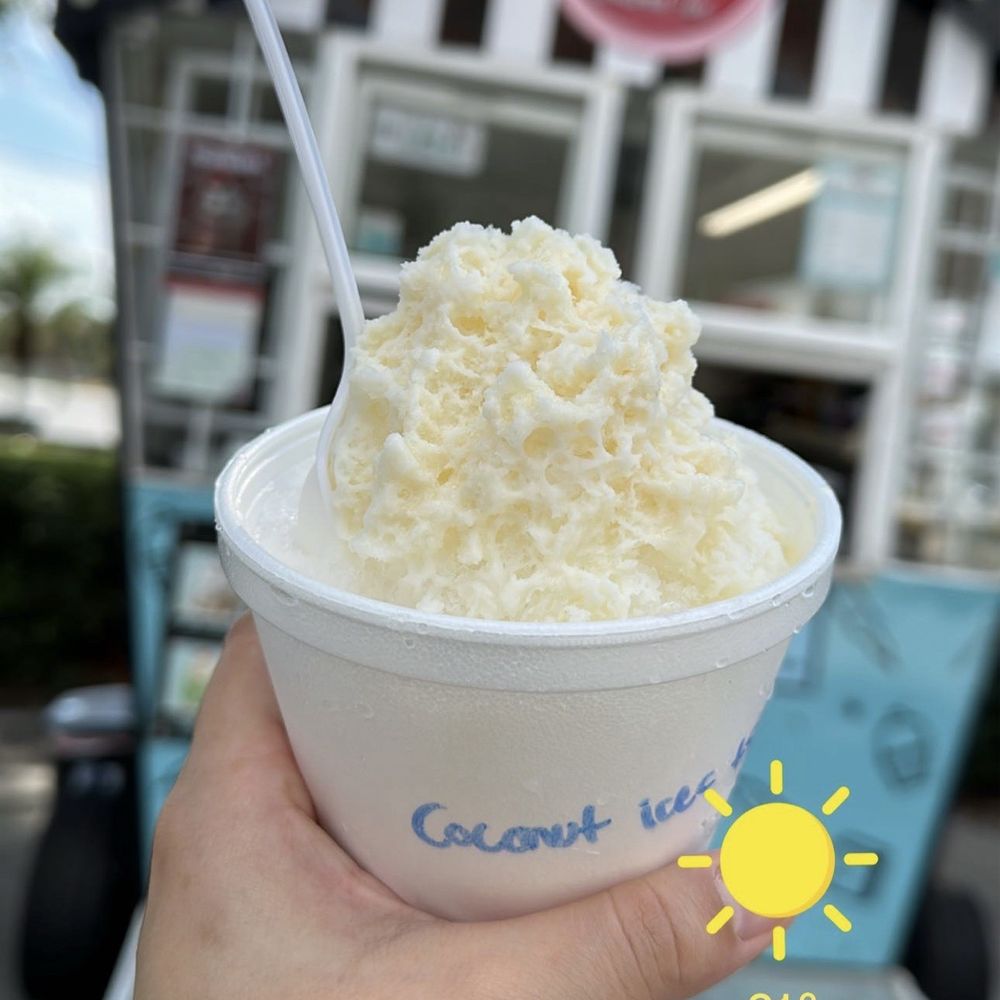 SnoMo's Shaved Ice - Coconut shaved ice, vanilla ice cream on the bottom, coconut flakes - Shaved Ice Near Me - Clermont, Florida SnoMo's Shaved Ice - Coconut shaved ice, vanilla ice cream on the bottom, coconut flakes - Shaved Ice Near Me - Clermont, Florida