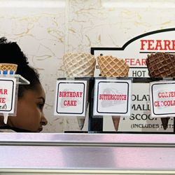 Fearrin's Ice Cream & Yogurt Depot - I've never seen so many cone options before!!
