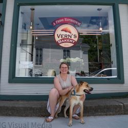 Vern's Bakery - Us with our dog Vernon