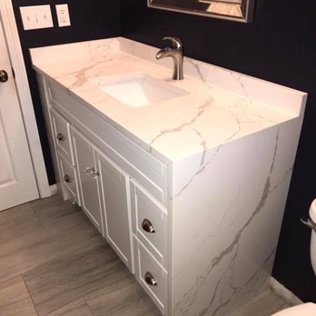 Infinite Granite - Quartz vanity we recently fabricated & installed in Brookfield. - Building Supplies Near Me - Brimfield, Massachusetts Infinite Granite - Quartz vanity we recently fabricated & installed in Brookfield. - Building Supplies Near Me - Brimfield, Massachusetts