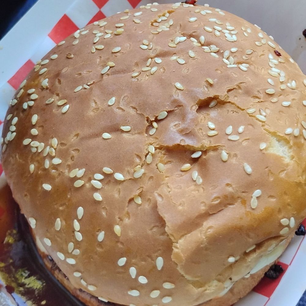 Loretta's Kitchen - Barbecue Tri Tip Sandwich on Toasted Sesame Hamburger Bun with Colby Jack Cheese and Barbecue Sauce . - Food Trucks Near Me