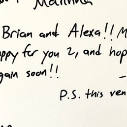 Everyone loved Brownstone! One of our guests even wrote it in our guestbook. Everyone loved Brownstone! One of our guests even wrote it in our guestbook.