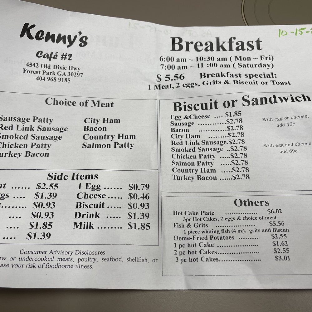 Figured people would want to know the menu: 10/15/2021