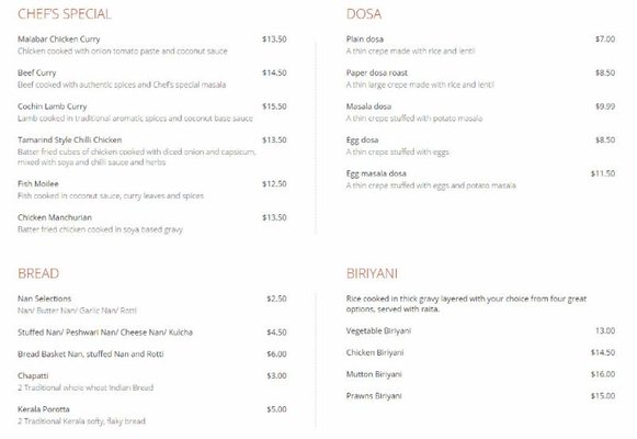 Menu photo 1 Tamarind Regina, SK