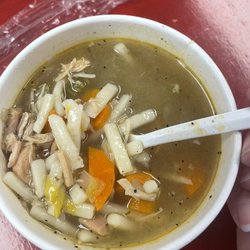 Grumpy Mugs Coffee House - Homemade chicken noodle soup of the day.