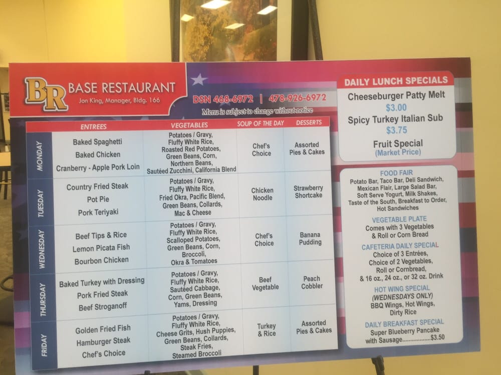 THE BASE RESTAURANT Updated August 2024 166 Byron St, Robins AFB