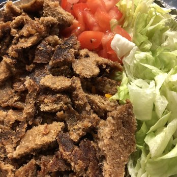 The Halal Guys - Meatless Gyro Platter (missing pita bread) - Halal Near Me - Orlando, Florida