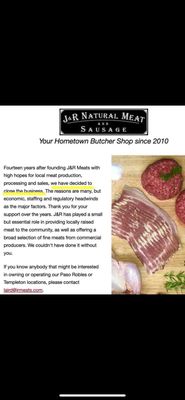 Menu photo 1 J&R Natural Meats Paso Robles, CA Menu photo 1 J&R Natural Meats Paso Robles, CA