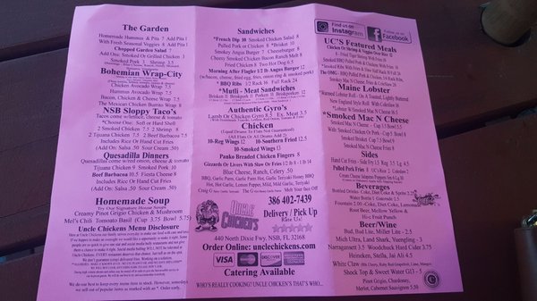 Menu photo 5 Uncle Chicken's New Smyrna Beach, FL