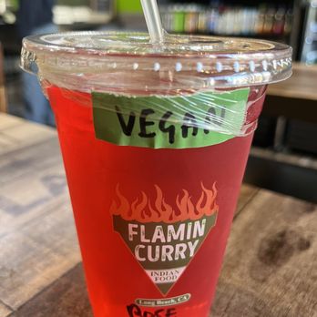 Flamin Curry - Rose Petal drink, premade. - Indian Near Me - Long Beach, California Flamin Curry - Rose Petal drink, premade. - Indian Near Me - Long Beach, California